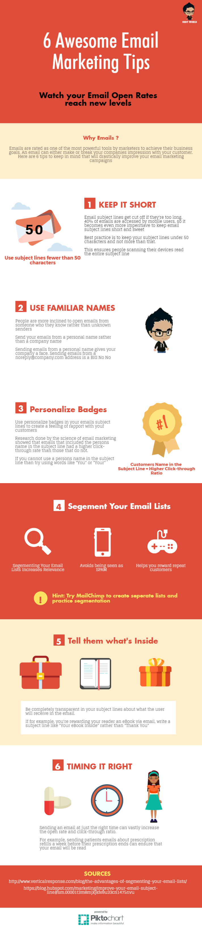 6 awesome email marketing tips infographic